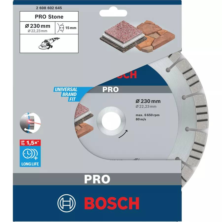Disque diamanté PRO Stone 230x22,23mm BOSCH